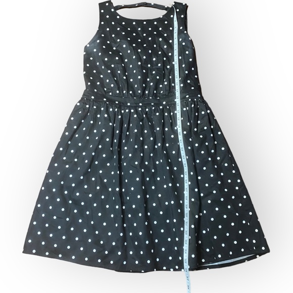 Cynthia Rowley Black & White Polka Dot ALine Sleeveless Cotton Dress Size 10 - Picture 4 of 11